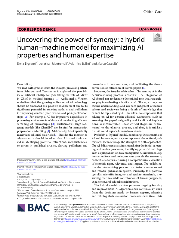 (PDF) Uncovering the power of synergy: a hybrid human–machine model for ...
