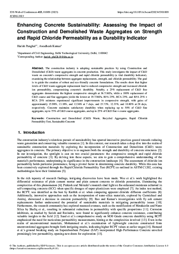 (PDF) Enhancing Concrete Sustainability: Assessing the Impact of ...