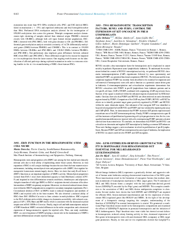 (PDF) EBF1 function in the hematopoietic stem cell niche