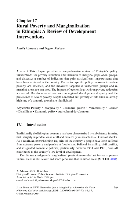 (PDF) Rural Poverty and Marginalization in Ethiopia: A Review of ...