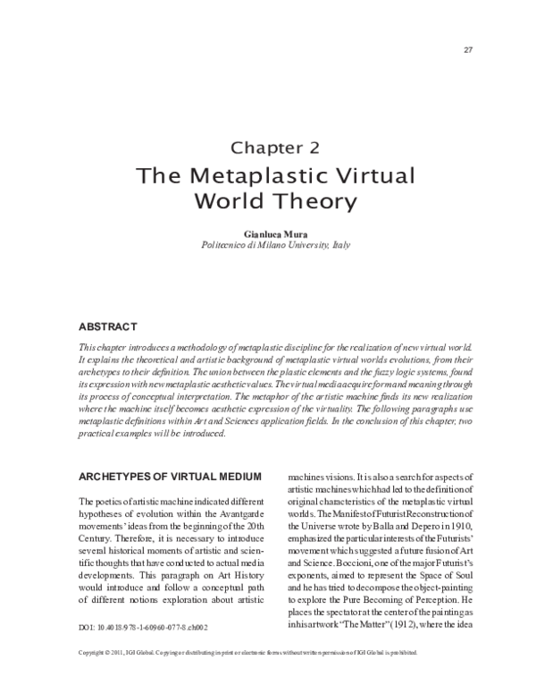 (PDF) The Metaplastic Virtual World Theory