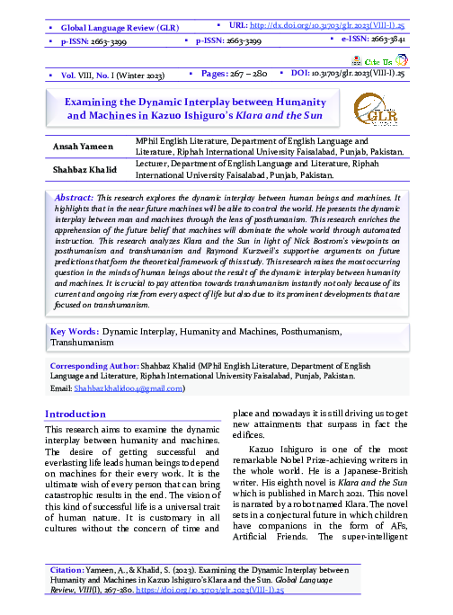 (PDF) Examining the Dynamic Interplay between Humanity and Machines in ...