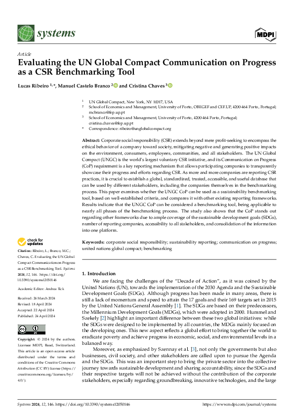 (PDF) Evaluating the UN Global Compact Communication on Progress as a ...
