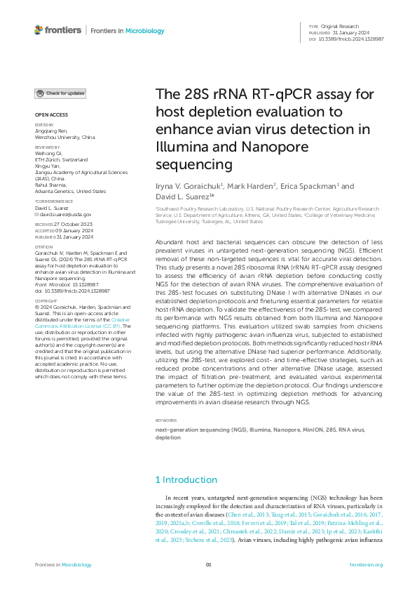 (PDF) The 28S rRNA RT-qPCR assay for host depletion evaluation to ...