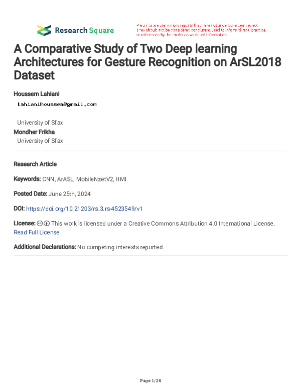 (PDF) A Comparative Study of Two Deep learning Architectures for ...