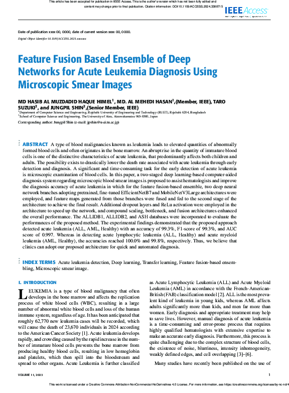 (PDF) Feature Fusion Based Ensemble of Deep Networks for Acute Leukemia ...