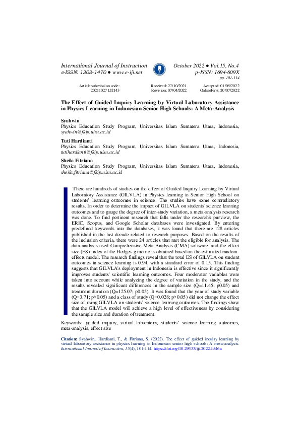(PDF) The Effect of Guided Inquiry Learning by Virtual Laboratory ...