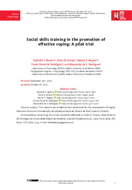 (PDF) Social skills training in the promotion of effective coping: A ...
