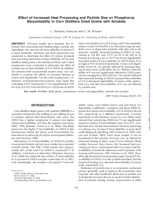 (PDF) Effect of Increased Heat Processing and Particle Size on ...