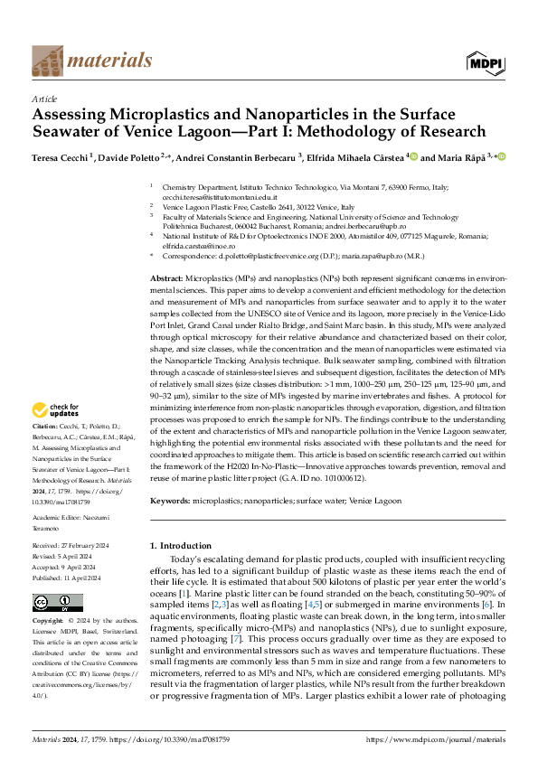 (PDF) Assessing Microplastics and Nanoparticles in the Surface Seawater ...