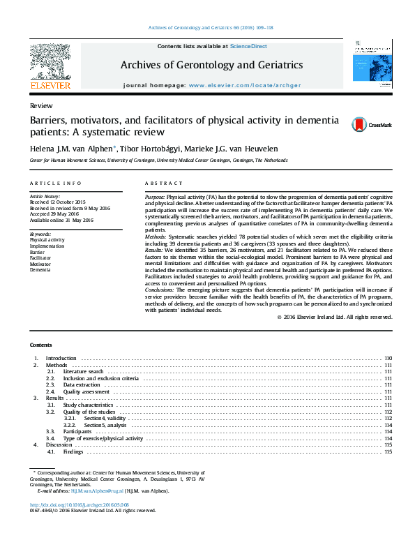 (PDF) Barriers, motivators, and facilitators of physical activity in ...