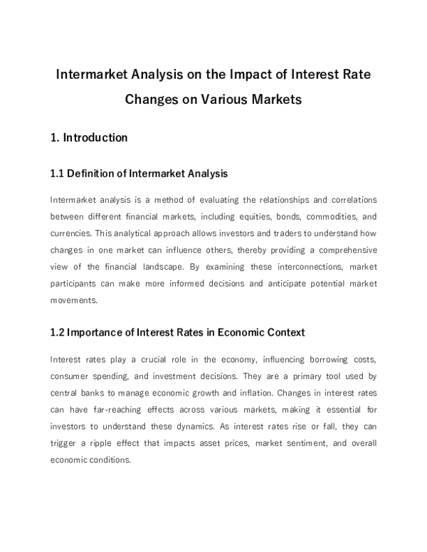 (PDF) Intermarket Analysis on the Impact of Interest Rate Changes on ...