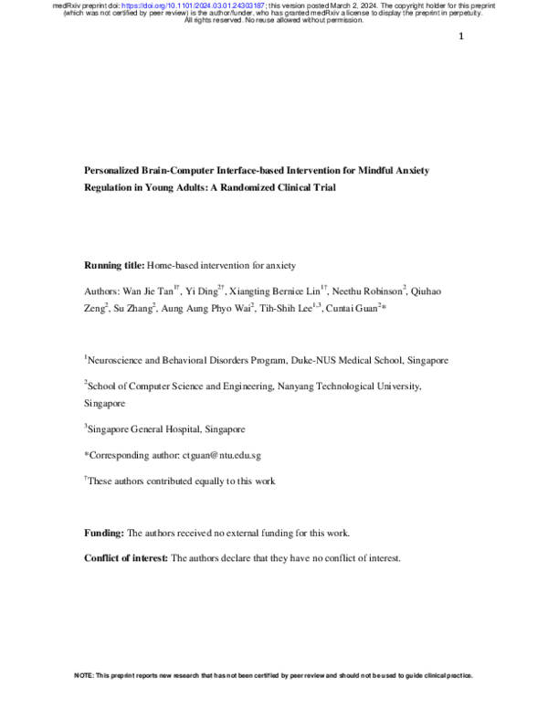 (PDF) Personalized Brain-Computer Interface-based Intervention for ...