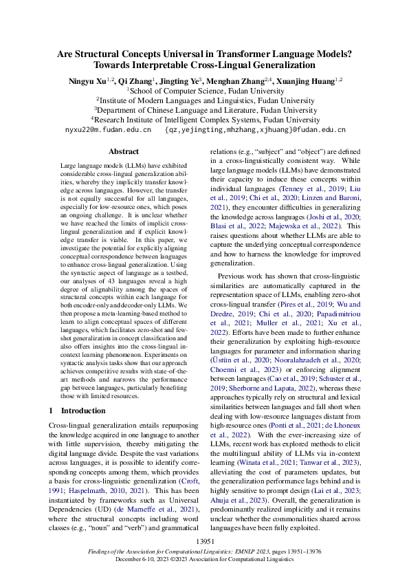 (PDF) Are Structural Concepts Universal in Transformer Language Models ...