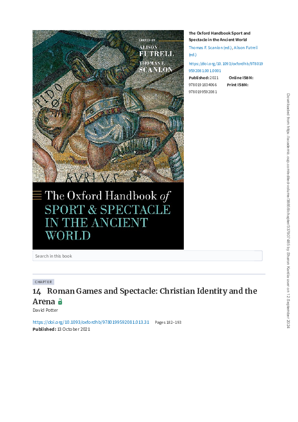 (PDF) The Oxford Handbook Sport and Spectacle in the Ancient World