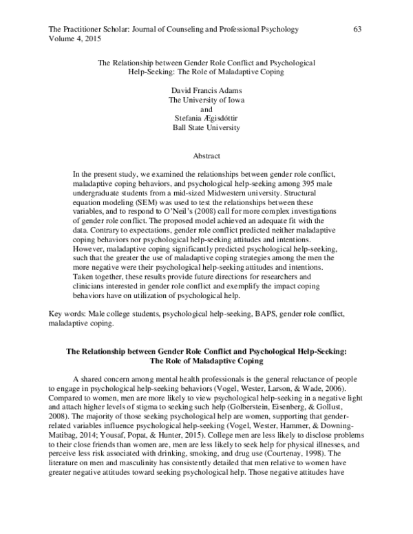 (PDF) The Relationship between Gender Role Conflict and Psychological ...