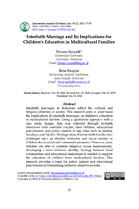 (PDF) Interfaith Marriage and Its Implications for Children's Education ...