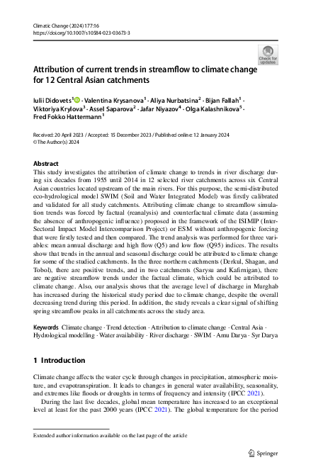 (PDF) Attribution of current trends in streamflow to climate change for ...