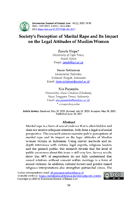 (PDF) Society's Perception of Marital Rape and Its Impact on the Legal ...