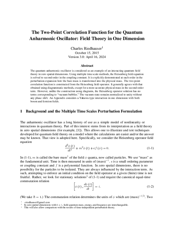 (PDF) The Two-Point Correlation Function for the Quantum Anharmonic ...