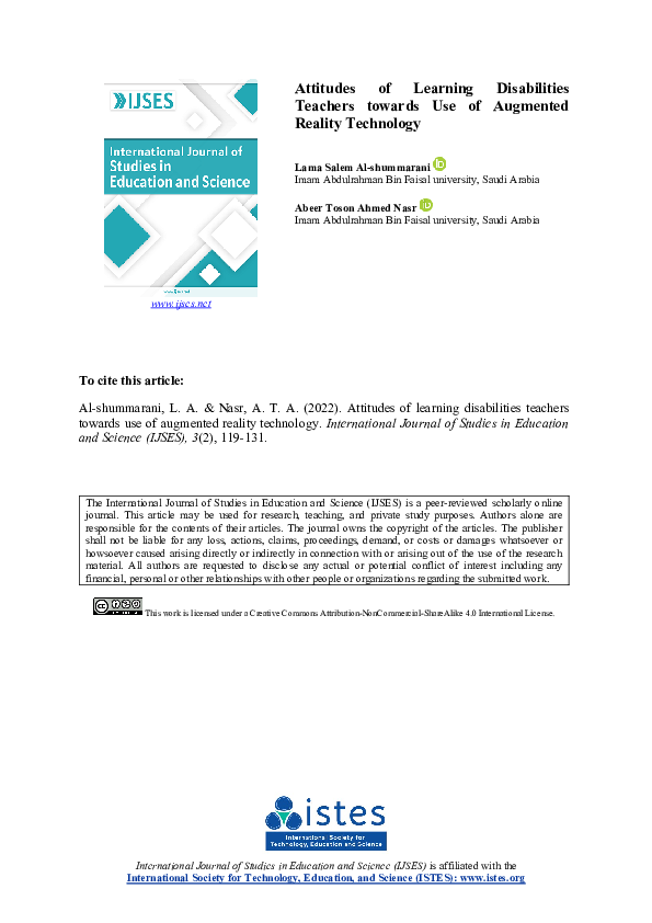 (PDF) Attitudes of Learning Disabilities Teachers towards Use of ...