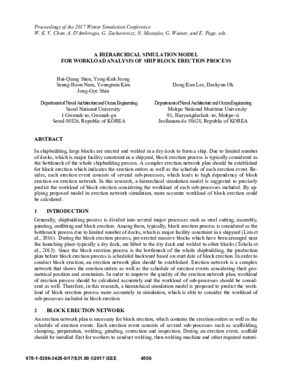 (PDF) A hierarchical simulation model for workload analysis of ship ...