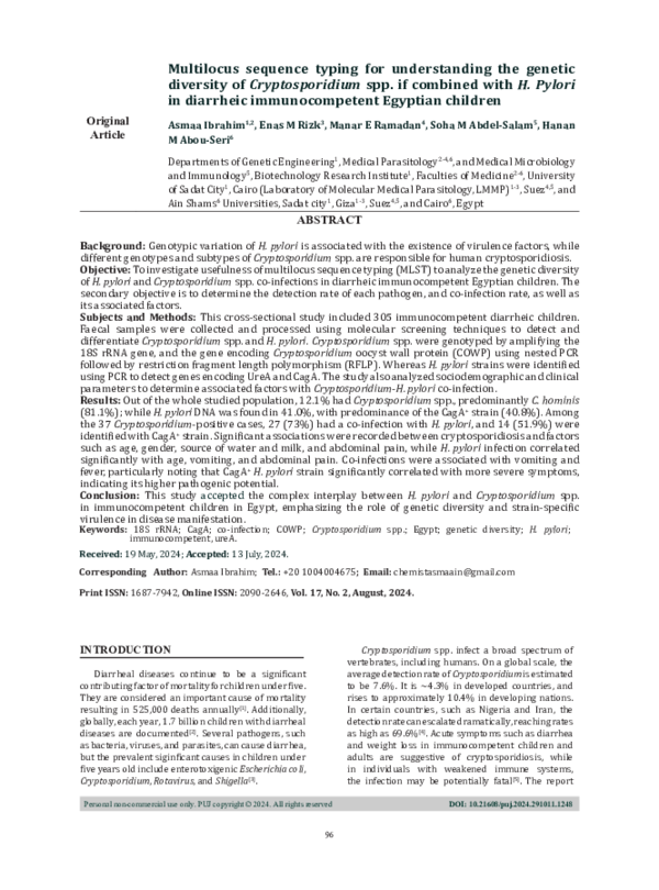 (PDF) Multilocus sequence typing for understanding the genetic ...