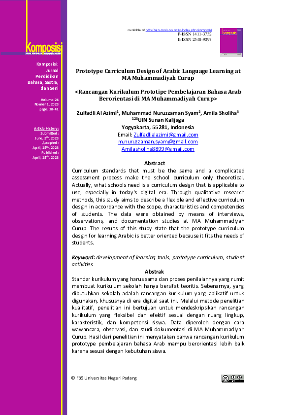 (PDF) Prototype Curriculum Design of Arabic Language Learning at MA ...