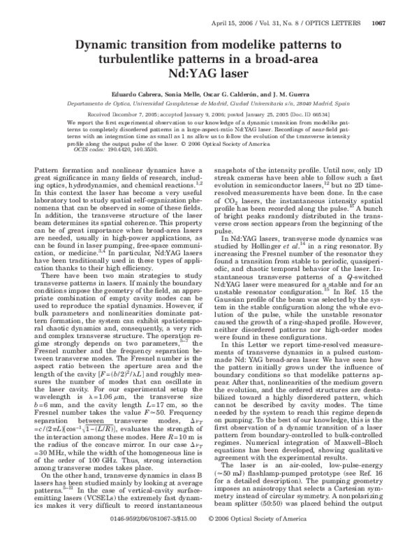 (PDF) Dynamic transition from modelike patterns to turbulentlike ...