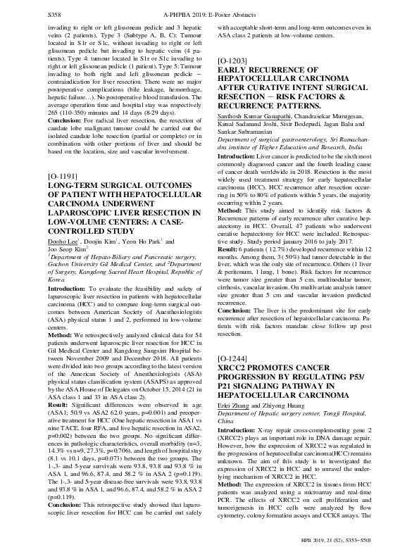 (PDF) Early recurrence of hepatocellular carcinoma after curative ...
