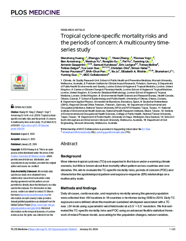 (PDF) Tropical cyclone-specific mortality risks and the periods of ...