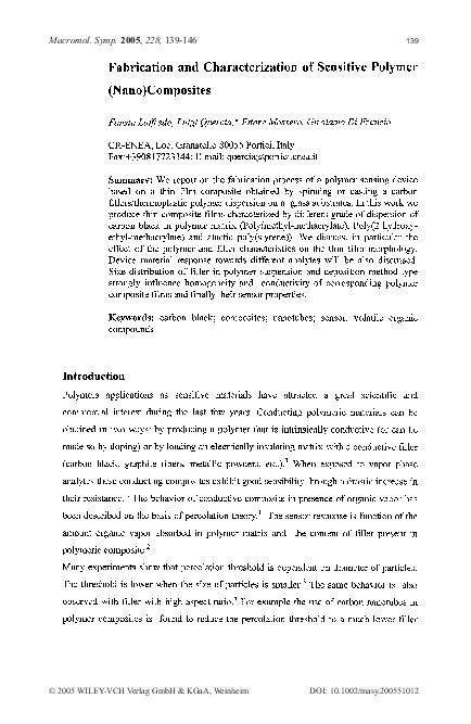 (PDF) Fabrication and Characterization of Sensitive Polymer (Nano ...