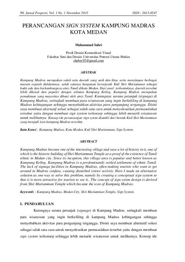 (PDF) Perancangan Sign System Kampung Madras Kota Medan