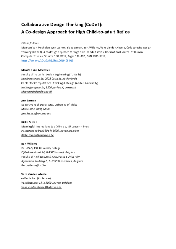 (PDF) Collaborative Design Thinking (CoDeT): A co-design approach for ...