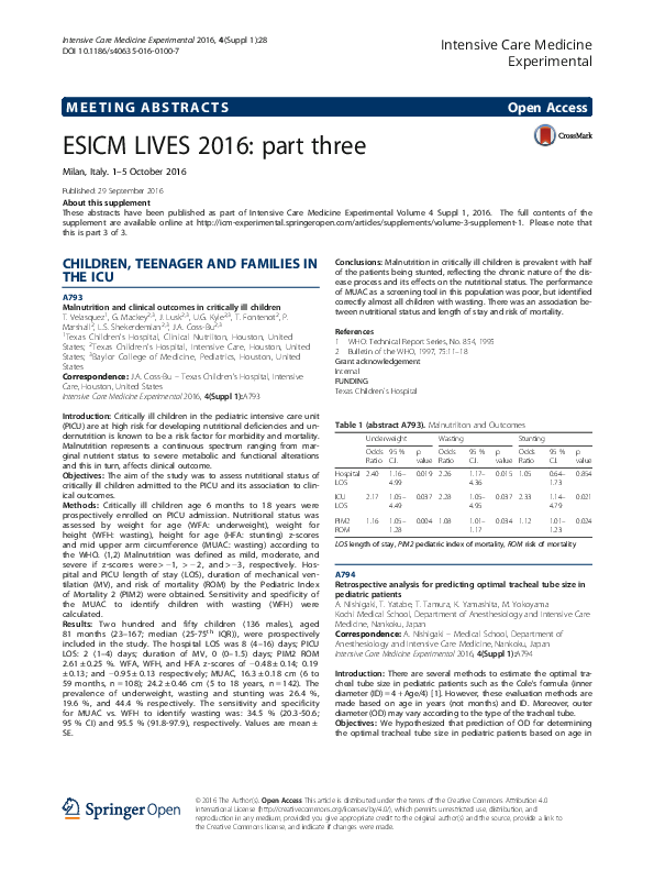 (PDF) ESICM LIVES 2016: part three : Milan, Italy. 1-5 October 2016