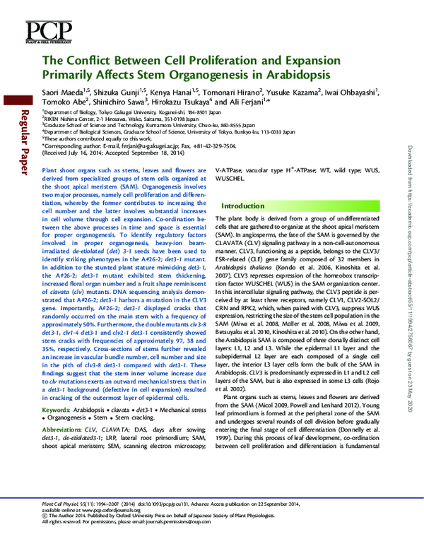 (PDF) The conflict between cell proliferation and expansion primarily ...