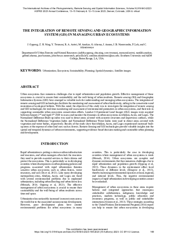 (PDF) The Integration of Remote Sensing and Geographic Information ...
