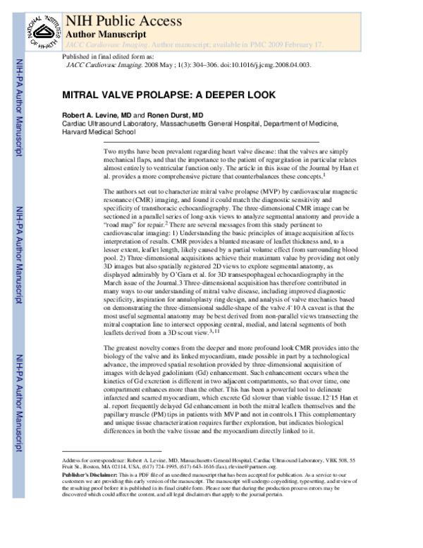 (PDF) Mitral Valve Prolapse