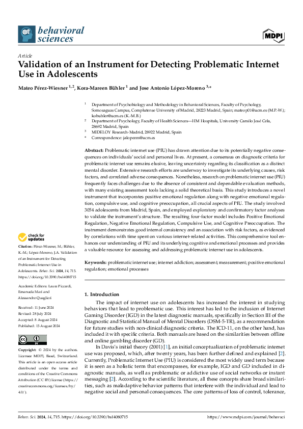(PDF) Validation of an Instrument for Detecting Problematic Internet ...