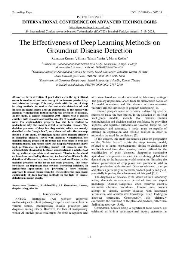 (PDF) The Effectiveness of Deep Learning Methods on Groundnut Disease ...