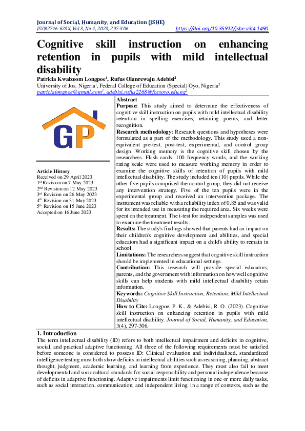 (PDF) Cognitive skill instruction on enhancing retention in pupils with ...