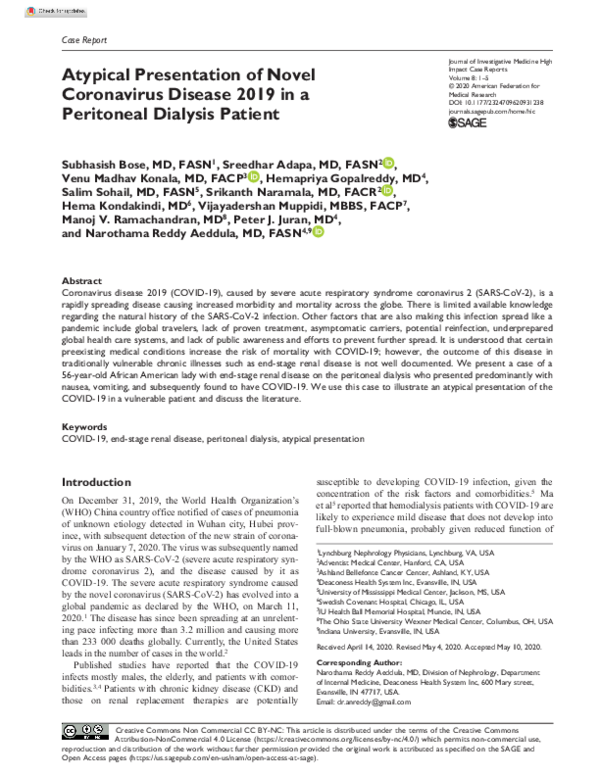 (PDF) Atypical Presentation of the Novel Coronavirus Disease 2019 and ...