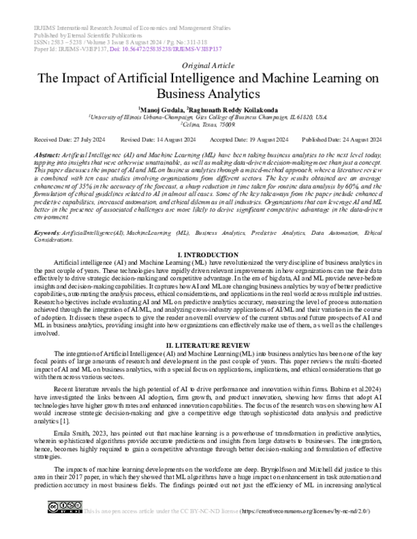 (PDF) The Impact of Artificial Intelligence and Machine Learning on ...