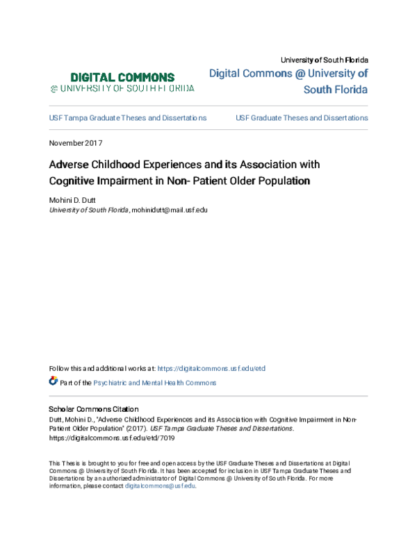 (PDF) Adverse Childhood Experiences and its Association with Cognitive ...