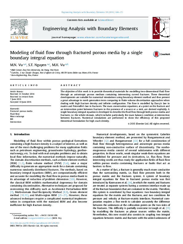 (PDF) Modeling of fluid flow through fractured porous media by a single ...
