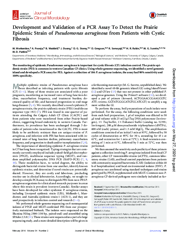 (PDF) Development and Validation of a PCR Assay To Detect the Prairie ...