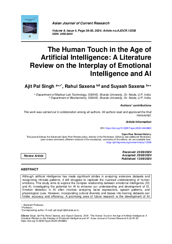 (PDF) The Human Touch in the Age of Artificial Intelligence: A ...