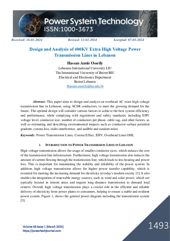 (PDF) Design and Analysis of 400KV Extra High Voltage Power ...