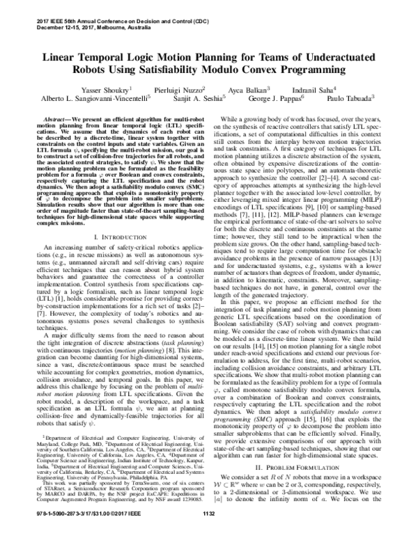 (PDF) Linear temporal logic motion planning for teams of underactuated ...