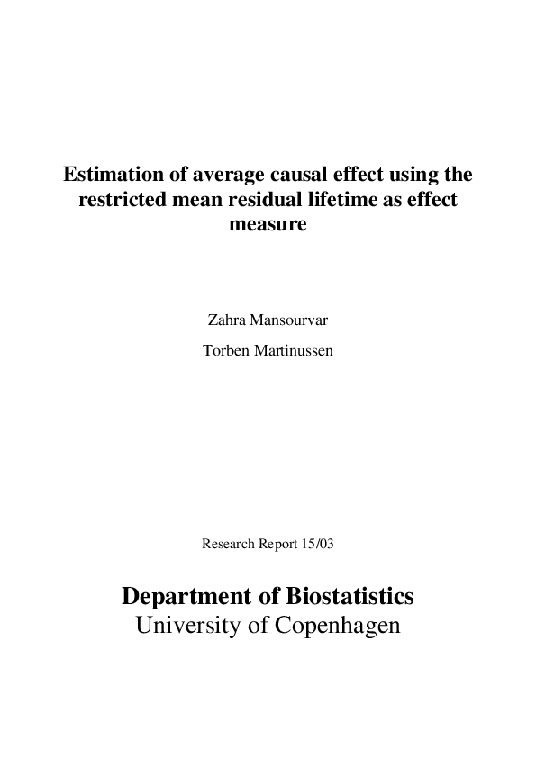 (PDF) Estimation of average causal effect using the restricted mean ...